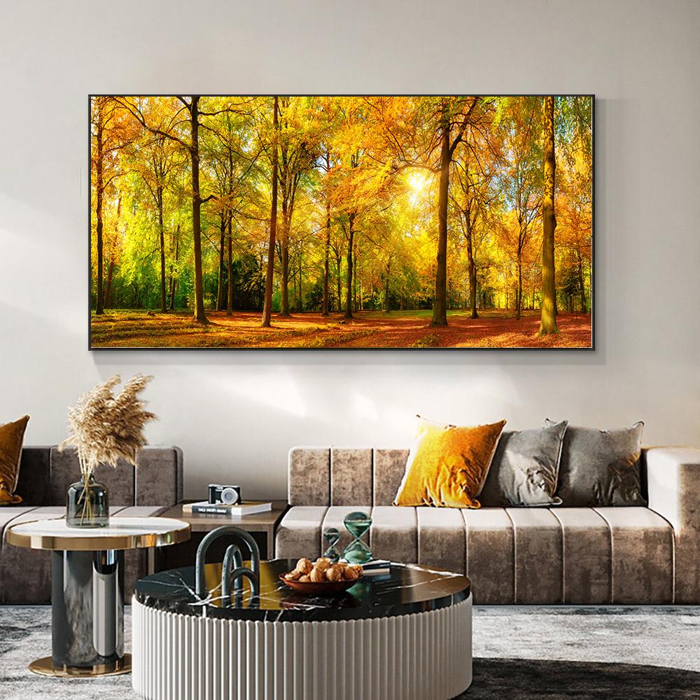 Пейзаж Лес Дерево Холст Картина Солнечные Плакаты и принты Настенные Художественные Фотографии для Гостиной Современный Домашний Декор Без Рамки