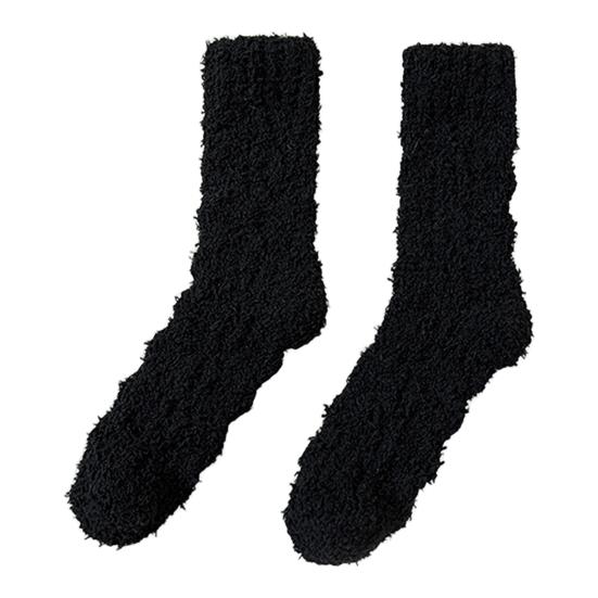 1 пара женских носков для сна, утолщенные, из теплой ткани, кораллового велюра, однотонные, для повседневной носки осенью и зимой