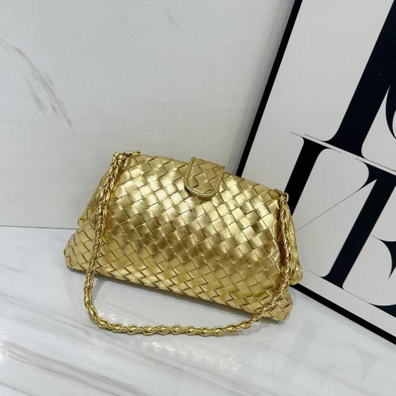 Винтажная классическая сумка-клатч на цепочке, плетеная сумка из коровьей кожи, сумка-облако, подмышечная, на плечо, вечерняя, ручная, сумка-ракушка