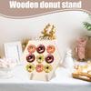 Donut Board Wood Doughnut Rack For Wedding 9-Holes Donut Stand Wall For Wedding Doughnut Exhibition For Decorating The Desk
