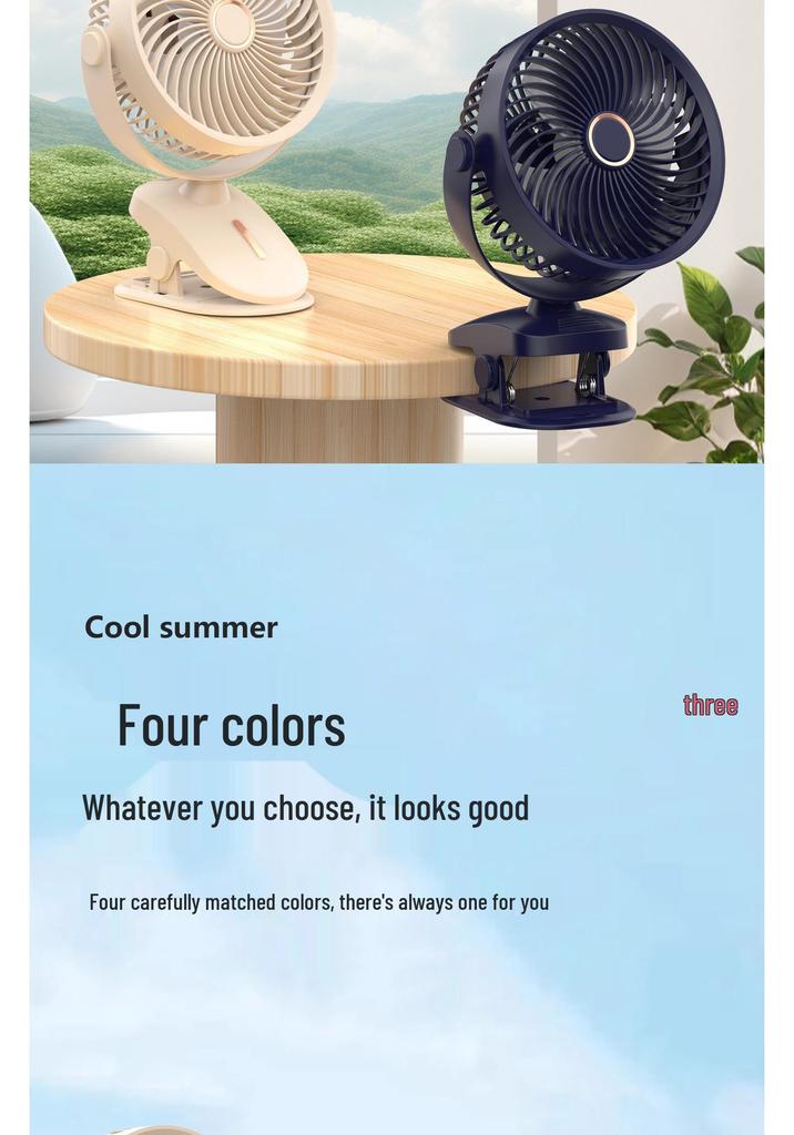6-Inch USB Rechargeable Mini Fan with Night Light for Desktop, Office, Dorm