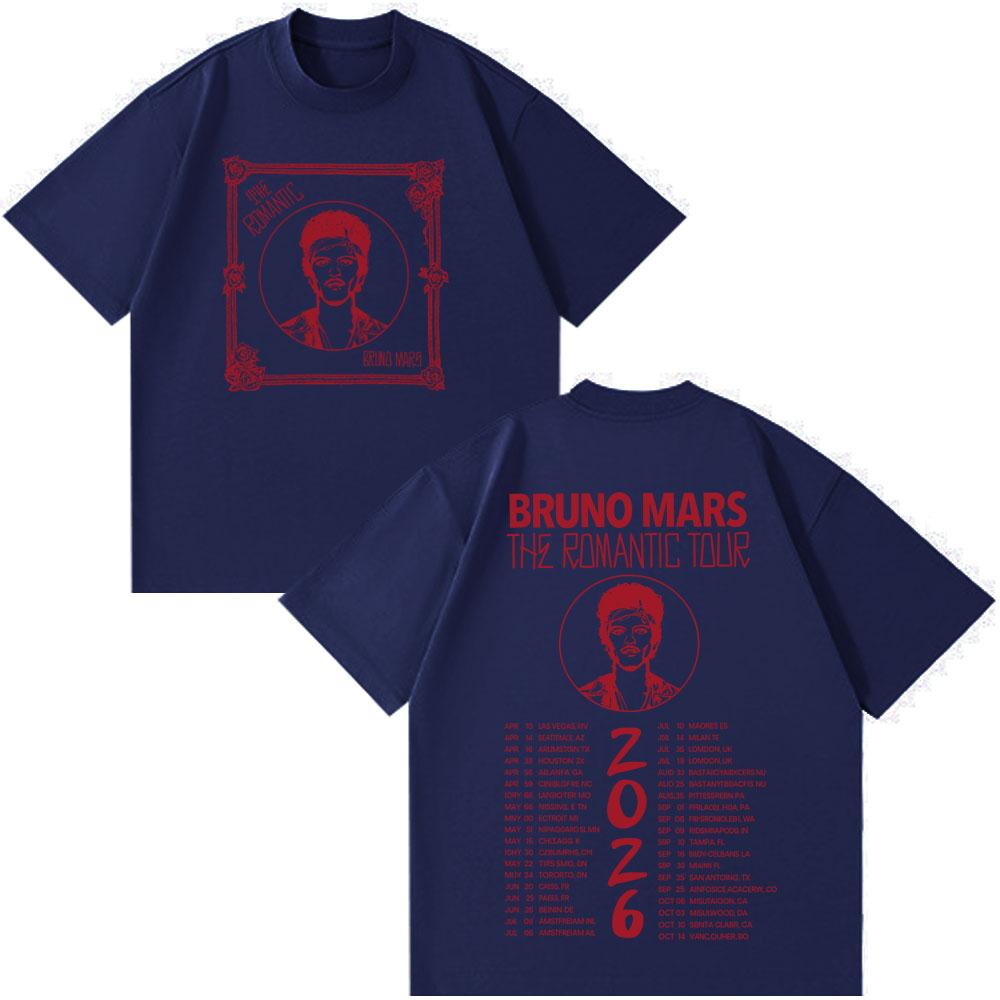 Singer Bruno Mars New Album Print Tshirt Men Women Loose Short Sleeve Pop Music Tshirt Summer Cotton Casual Aesthetic TShirts