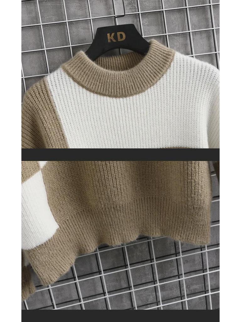 Мужской модный свитер с круглым вырезом осень/зима 2024 года — модный дизайн с элементами трансграничного дизайна