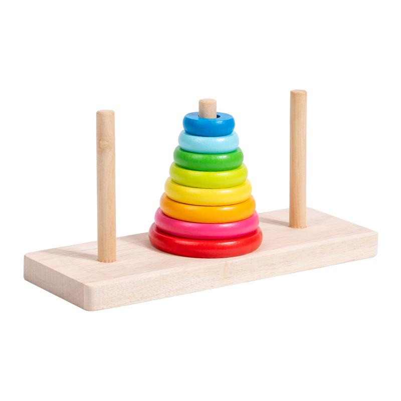 Hanoi Tower 8-10 Layer Wooden Toy for Developing Children's Logical Thinking and Intelligence