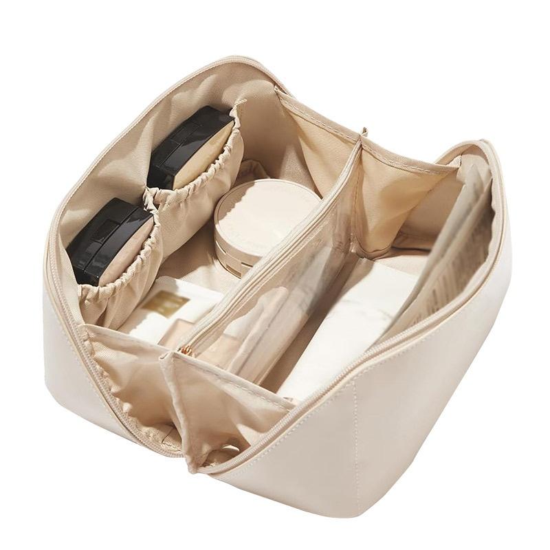 EACHY Дорожная косметичка, косметички большой вместимости для женщин, водонепроницаемый портативный плоский органайзер, узорная косметичка