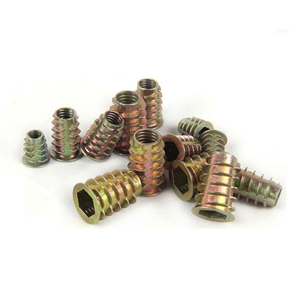 10pcs/lot Zinc Alloy Hexagonal Trapezoid Nuts M4 M5 M6 M8 M10 Wood Insert Inner Thread  Durable