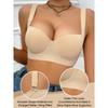 Elegant Monochrome Polyamide Women's Bra with Comfortable Steel Ring Support, Non-removable Padding, Knitted Fabric, Adult Lingerie