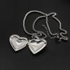 Men Women Lover Jewelry Friend Photo Picture Locket Heart Shaped Necklace Pendant