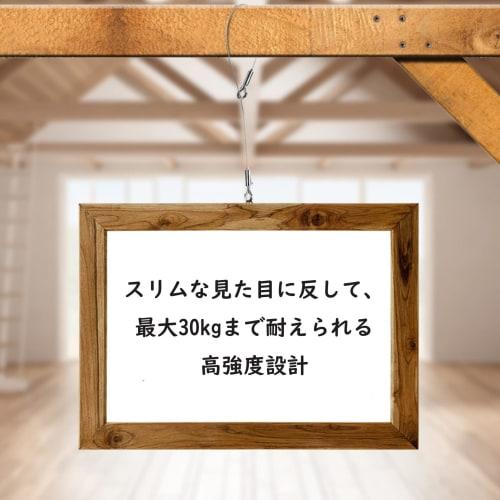 Set of 2 Adjustable Stainless Steel Picture Rail Wire Hooks, Wire Rope, Duct Rail Hooks, Height Adjustable, Fall Prevention Wire for Frames, Displays,