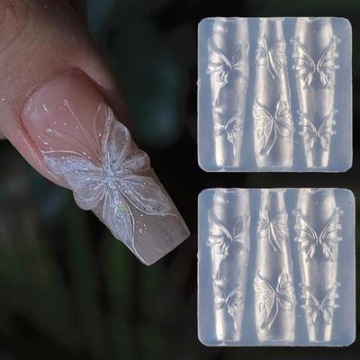3D Морская звезда Ракушка Бабочка Цветок Силиконовая форма для ногтей Сделай сам Украшение для нейл-арта Прозрачный шаблон для ногтей Инструменты для дизайна маникюра