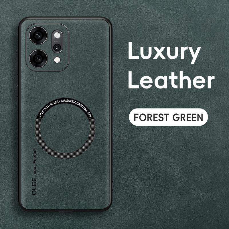 Ретро кожаный мягкий чехол для OPPO Reno 14 12 11 10 9 8 7 7Z Plus Lite Find X5 X6 X7 Pro 5G Магнитная беспроводная зарядка Задняя крышка