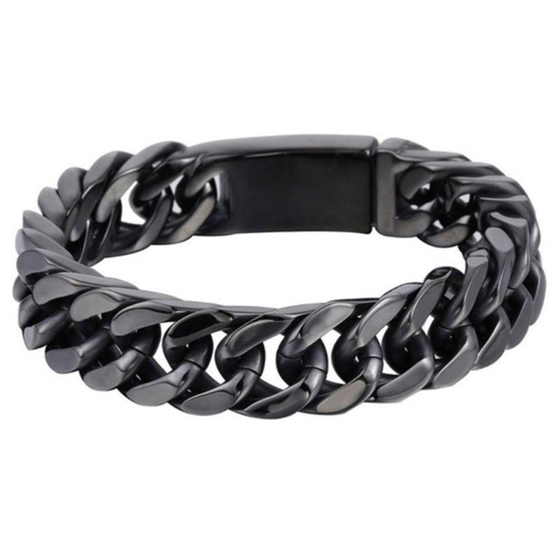 Fashion Cuban Chain Link Stainless Steel Jewelry Gift Vintage Punk Gold Men Women Bangle Fashion Hip Pop Bracelet