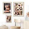 Chocolate Pizza Coffee Dessert Wall Art Canvas Painting Nordic Posters And Prints Wall Pictures For Restaurant Hotel Shop Decor