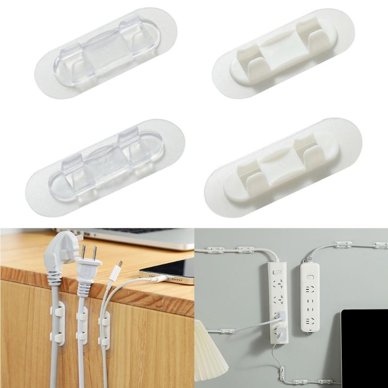 10pcs Cord Wire Organizer Cable Finishing Desktop Cable Holder Device Clipper for Bathroom Wall Door Tile Glass Fixing