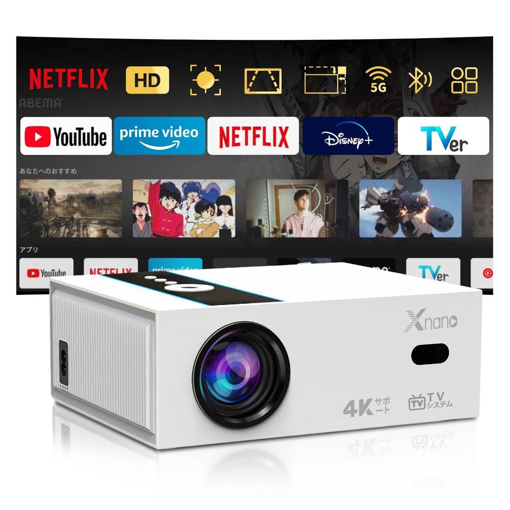 Officially Licensed by Equipped with AI Technology and Android 4K Projector for Home and Business DoIby True 1080P WiFi Bluetooth Auto Auto Keystone