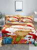 Christmas 0.9/1.2/1.5/1.8/2.0m Digital Printing Polyester Bed Flat Sheet With Pillowcase Print Bedding Set