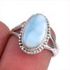Natural Republic Larimar Gemstone 925 Solid Sterling Silver Gift Ring S.6 n5G33