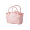 Soft Material Storage Basket Drainable Design Handheld Basket Bath Basket  Dormitory Living
