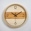 12 Inch Creative Wooden Wall Clock Mute Non-ticking Three-dimensional Suitable for Study Library Bedroom Living Room
