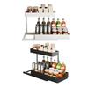 Kitchen Cabinet Pull-Out Storage Rack Under-Sink Organizer Large Capacity 2 Tier L-Shape Easy Installation