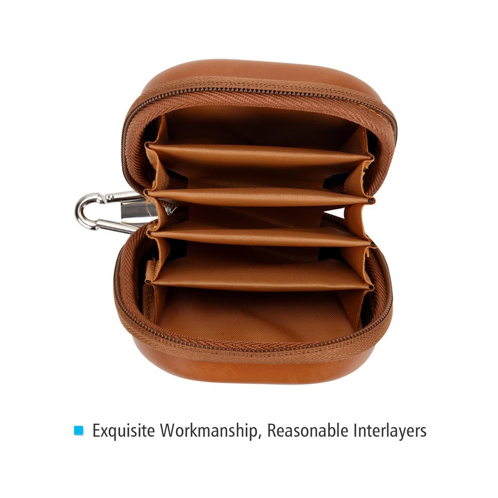 PRO TANLE Filter Hard Storage Case PU Leather Protective Bag Dust Proof Carrying Punch Holds 5PCS Up To 82mm Filters