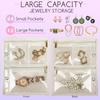 Travel Jewelry Organizer Case,Jewelry Bags Jewelry Storage Book Binder with Clear Zipper Velvet Pouch for Traveling,Earrings