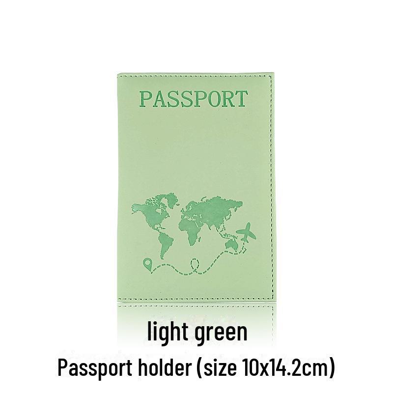 PU Leather Passport Holder with Map Design and Single Edge Sewing