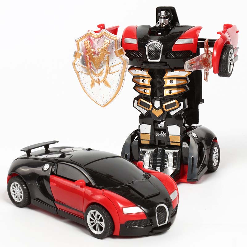 Fashionable Robot Plastic Transform Model Car Automatic Funny Toys Toys For Boys Deformation Car Amazing One-key Gifts New Kid Toy