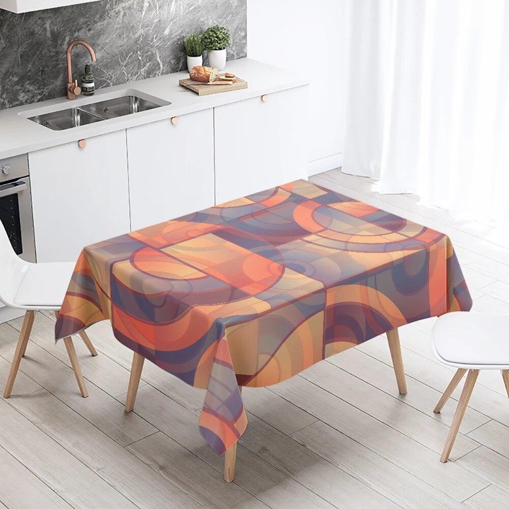 Черно-белый цвет абстрактная геометрическая скатерть персонализированный печатный орнамент для украшения стола в ресторане