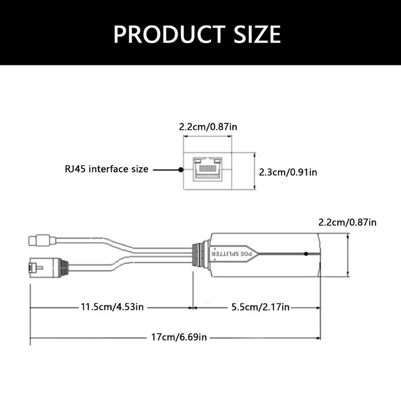 Compactly USB PoE Splitter for Efficient 48V To 5V Conversion with USB 5V Output for Various Devices Easy To Use