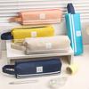 Portable Canvas Pencil Case with Handle Large Capacity Stationery Bag Student Pencil Organizer for Pens Markers Rulers Back-to-School Gifts