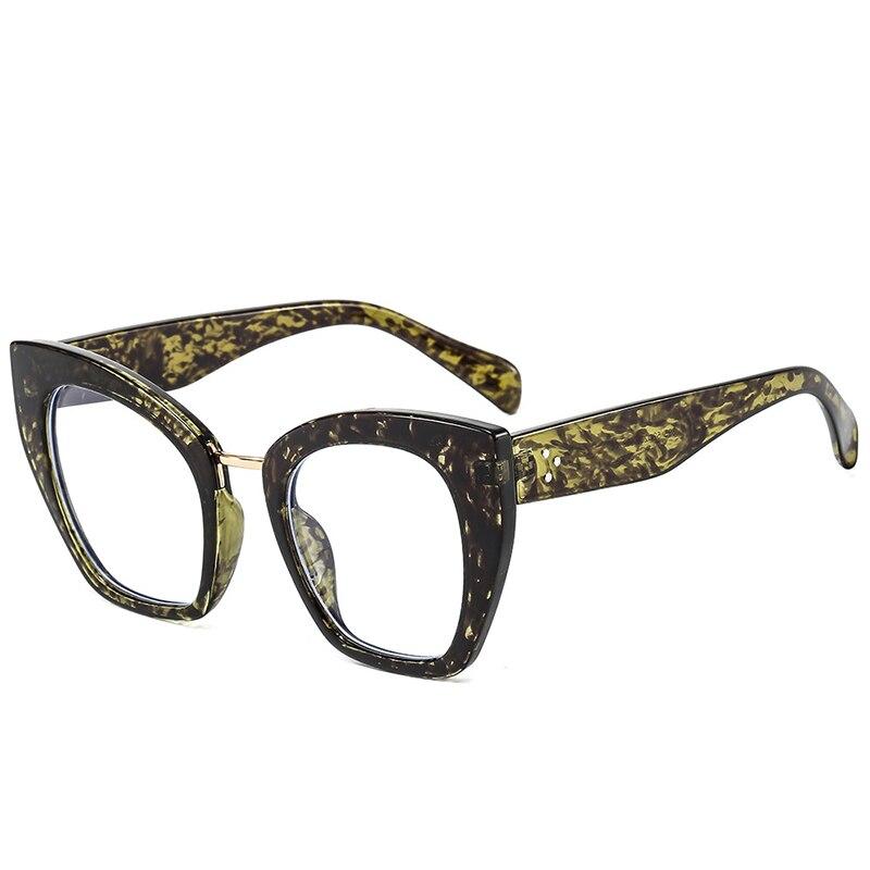 SO & EI ретро большие женские очки в оправе «кошачий глаз», модная прозрачная мужская оправа для очков с защитой от Blu-Ray, весенняя оптическая леопардовая оправа для очков
