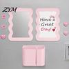 Magnetic Whiteboard for Locker 10Pcs Accessories Kit Girls, Includes Mirror, Whiteboard, Pen Holder, Gym Organization Magnets Stickers, Pink