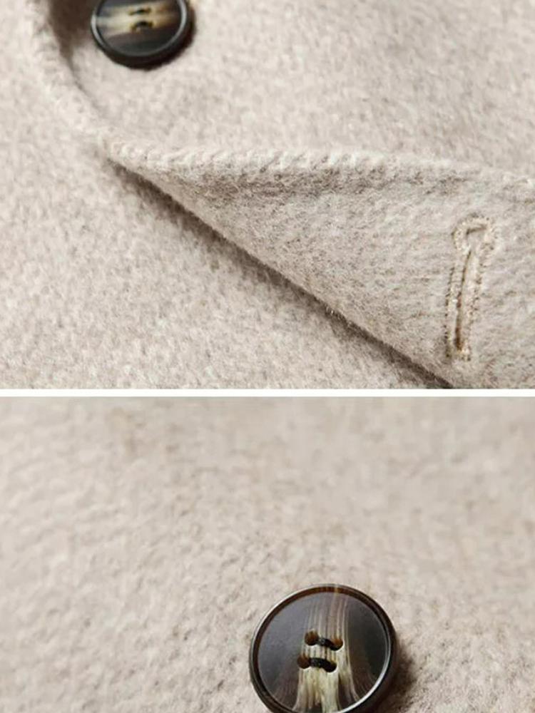 Ikalook Notched Lapel Collar Wool Blend Jacket Jk126