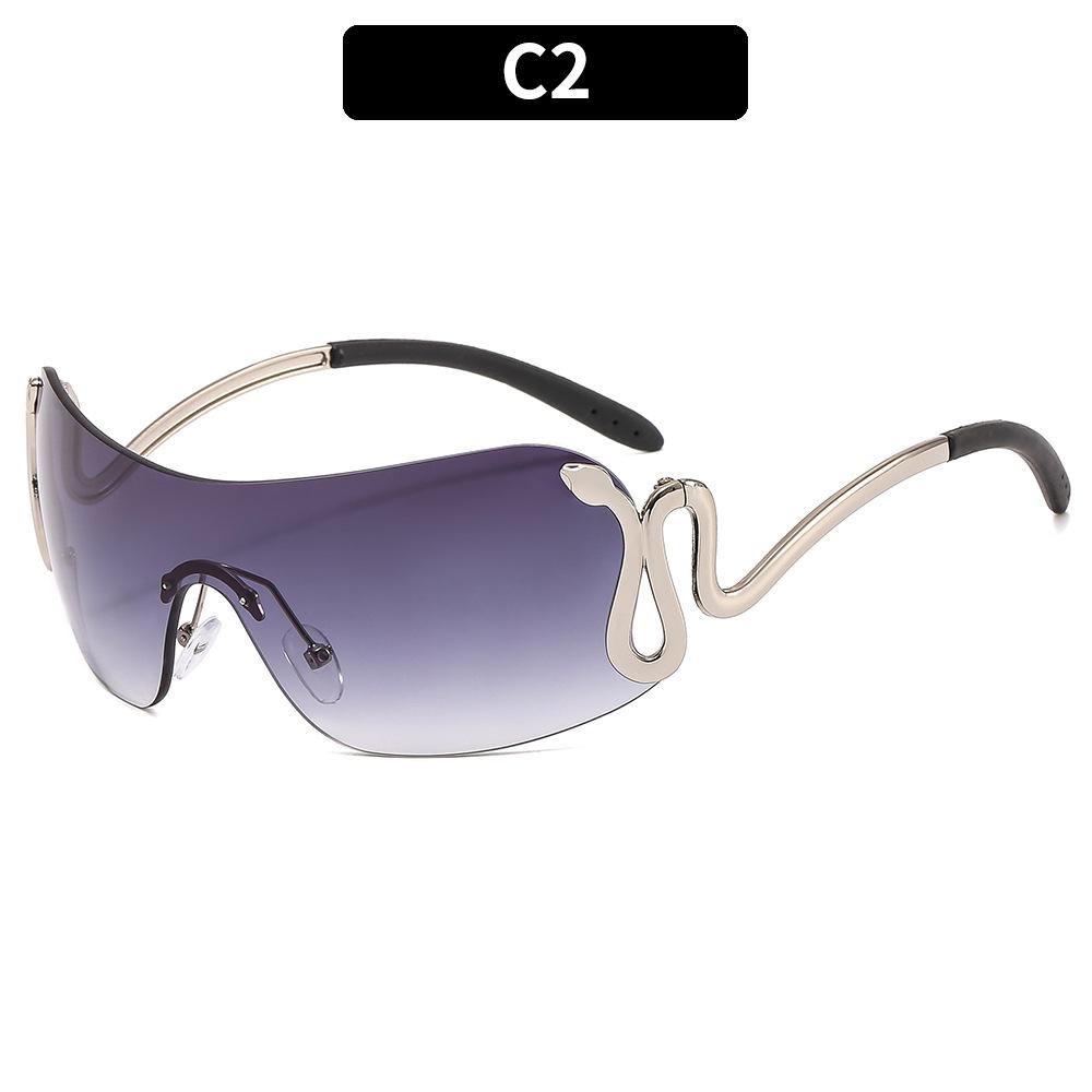 Y2k Rimless Sunglasses Women Stylish Gradient Lens Outdoor Shades Trendy Luxury Brand Design Metal Frame Eyewear Goggle