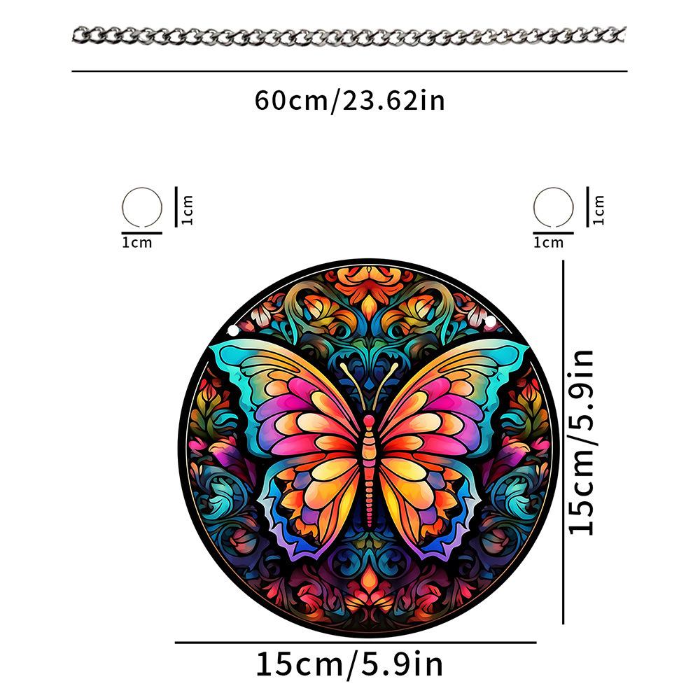 Витражная панель-ловец солнца с колибри, настенный/дверной подвесной декор, птицы, круглый, расписанный акрилом, подвеска для окна, украшение для дома/комнаты