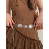 1 Piece Set of Waist Chain Accessories for Women's Retro Bohemian Ethnic Style High-end Silver Metal Chain Belt with Skirt Belt