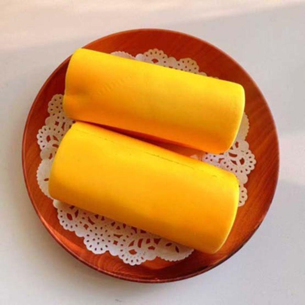 Soft Touch Yellow Swiss Roll Squeeze Toys Sticky Texture Sensory Fidget Cake Children Gift