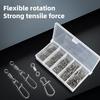 50Pcs Fishing Connector Gear Set Stainless Steel Pins 360-Degree Rotation Strong Tension Mini Size Swivel Cotter Pins