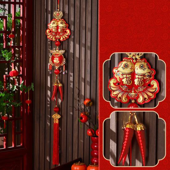 Chinese New Year Decoration Spring Festival Red Lucky Hanging Tassel Pendant 2025 Year of The Snake Ornament for Home Car Window Decor