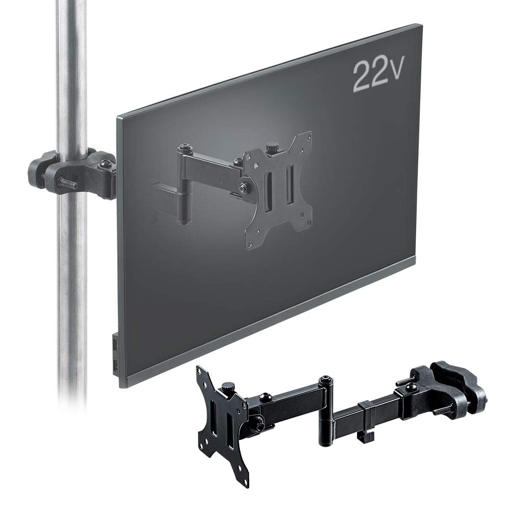 Monitor Arm Pole Mounting 4 Joints Support Up To 32 Inches Load Capacity 8kg 1 Screen VESA 75 100 E-Supply Multi-joint Up/Down Left/Right EEX-LAP07