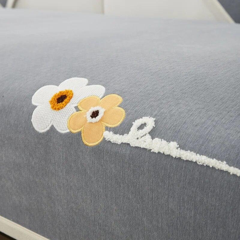 Chenille Sofa Cushion Four Seasons Universal Simple Modern Cloth Embroidered Sofa Cushion Non-slip Cushion Cover Back Towel