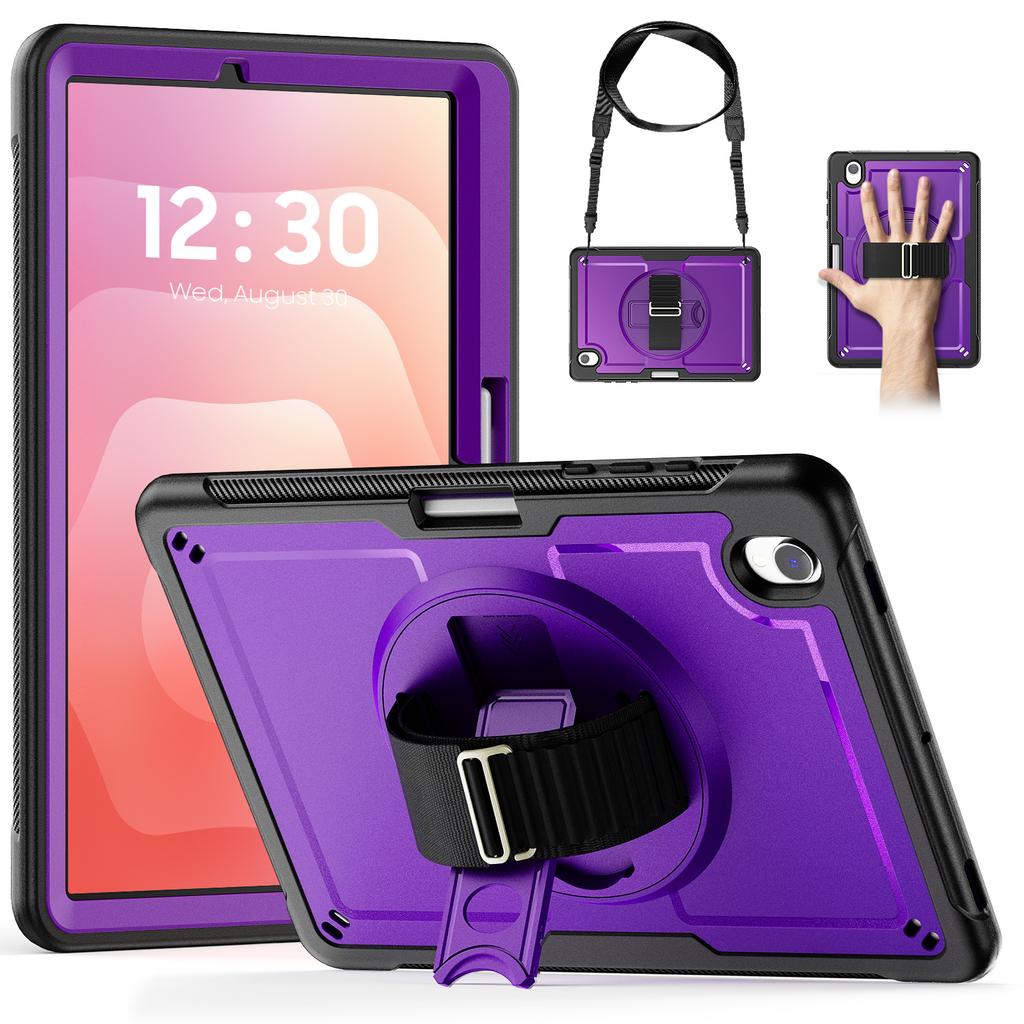 Чехол для Samsung Galaxy Tab S11 с ручным ремешком, подставкой, из ПК + ТПУ, чехол для планшета с плечевым ремнем и держателем для карандаша