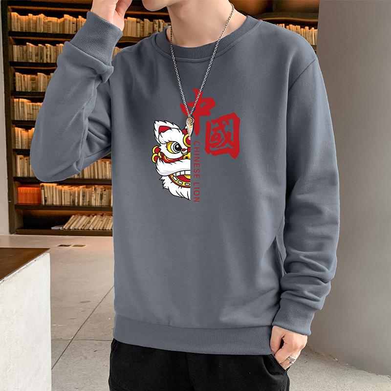 Весенний новый свитер мужской свободный повседневный топ с принтом пуловер мужская молодежная футболка с длинным рукавом мужская одежда