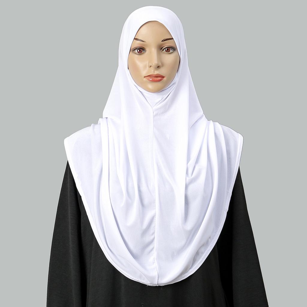 Muslim Cotton Hemp Hijab for Women Solid Color Long Abays Soft Inner Hijab Islamic Plain Headscarf Wraps Full Cover