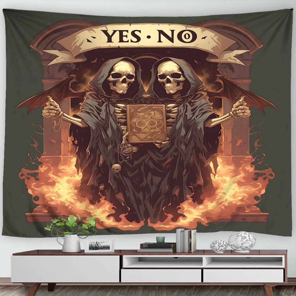 Halloween Decorative Tapestry Mummy Skull Pumpkin Halloween Theme Party Wall Hanging Home Living Room Room Decoration