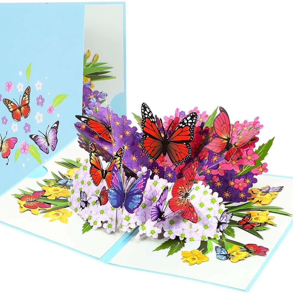Creative Color Printing 3D Butterfly Greeting Card Fragrance Butterfly Cards 3d Popup Greeting Card Luxury Holiday Greeting Card