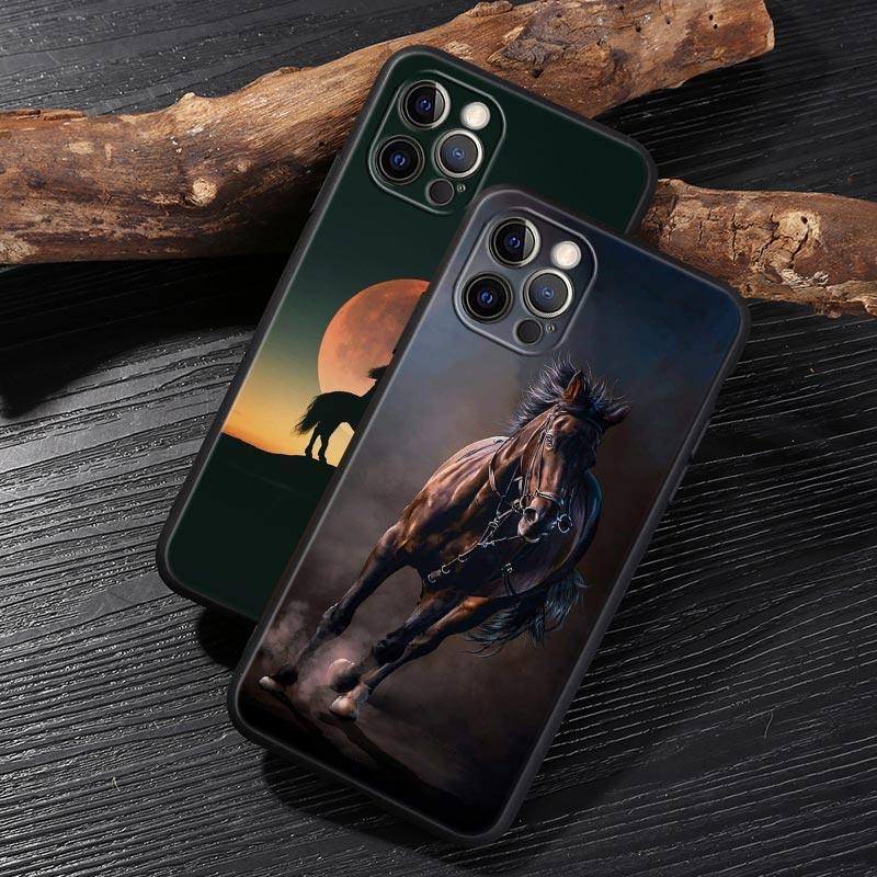 Скачущая Лошадь Животное Чехол Для iphone 14 Чехол Для iPhone 15 11 12 13 Mini 14 Pro Max XS X 7 8 Plus 15 Чехлы Мягкий Чехол Лошади