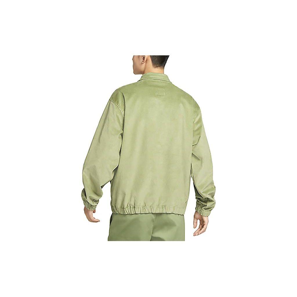 Nike Вельветовая куртка с воротником на молнии с логотипом и длинными рукавами, мужская куртка, зеленая DX9071-386