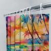 Sunset Palm Tree Beach Shower Curtain Modern Coastal Design For Bathroom Decorations